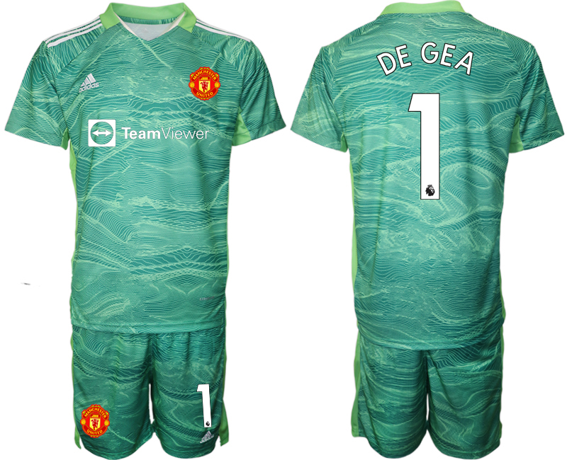 Men 2021-2022 Club Manchester United green goalkeeper #1 Soccer Jersey->manchester united jersey->Soccer Club Jersey